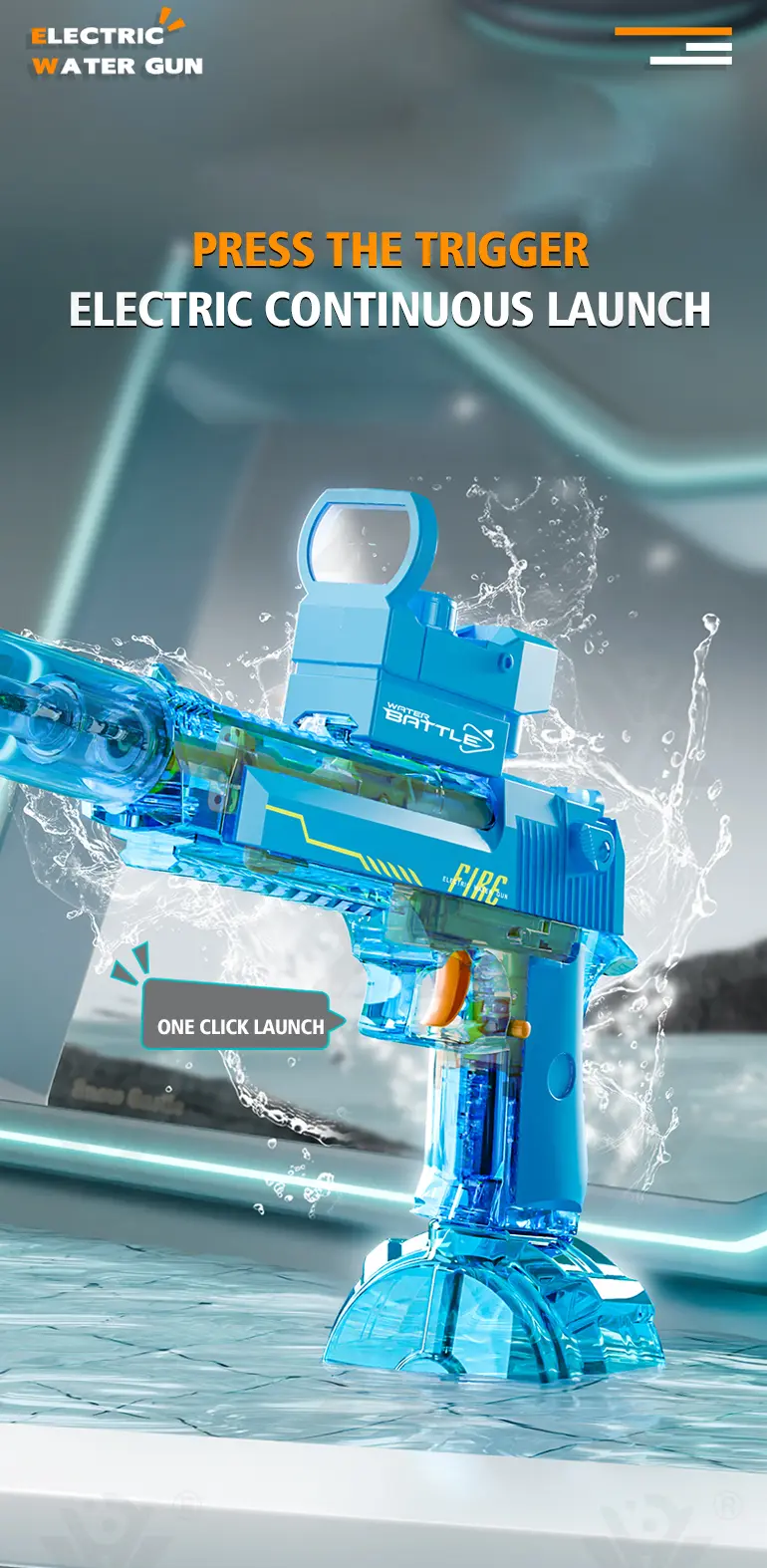 Semi-Automatic Electric Water Gun (TB-4414242) — illustrated product details, panel 3