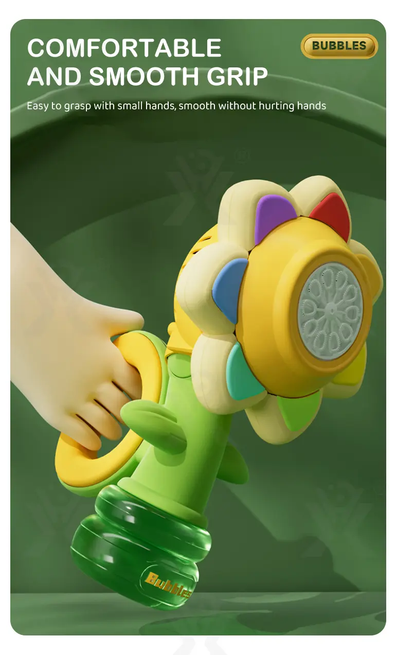 Sunflower Bubble Machine Toy -Summer Toys For Kids Supply (TB-4366051) — illustrated product details, panel 2