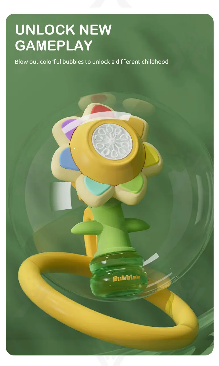 Sunflower Bubble Machine Toy -Summer Toys For Kids Supply (TB-4366051) — illustrated product details, panel 4