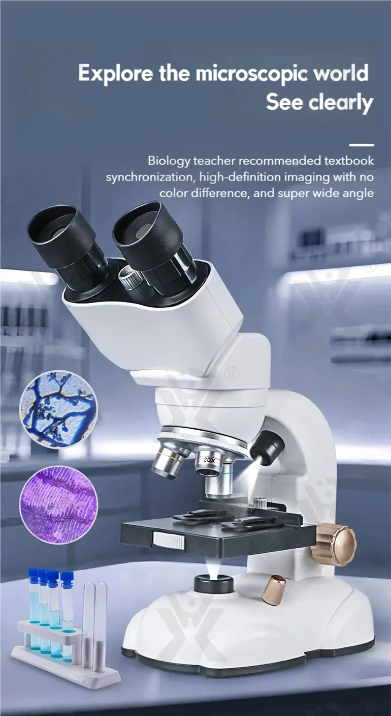 Binocular Microscope Toy, Suitable For Teaching and Playing (TB-5147035) — illustrated product details, panel 1