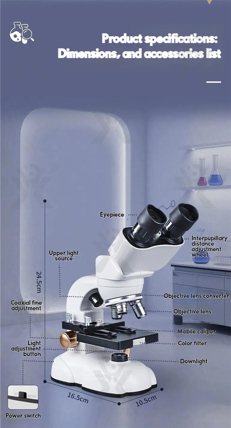 Binocular Microscope Toy, Suitable For Teaching and Playing (TB-5147035) — illustrated product details, panel 11
