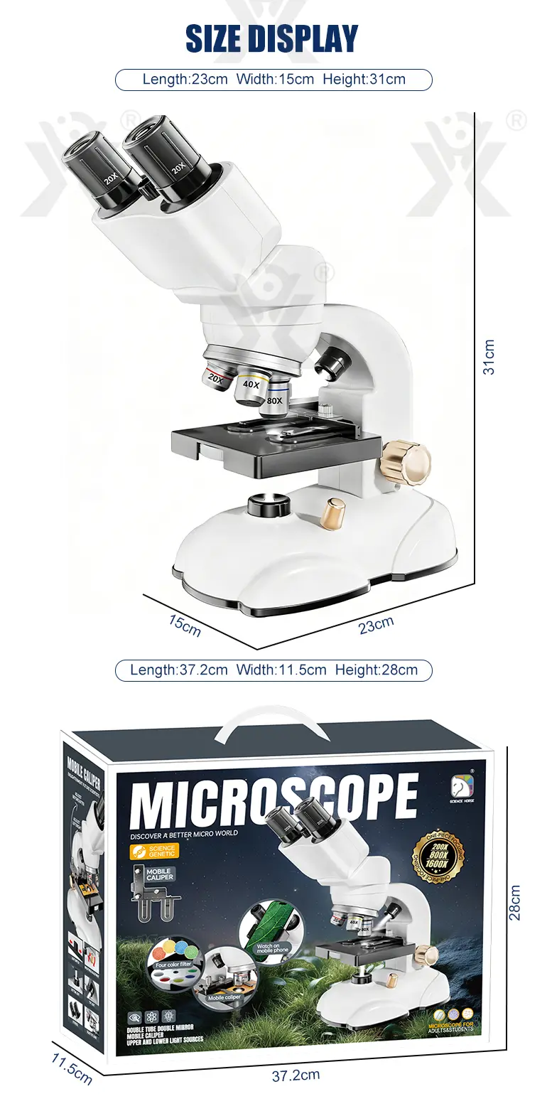Binocular Microscope Toy, Suitable For Teaching and Playing (TB-5147035) — illustrated product details, panel 13