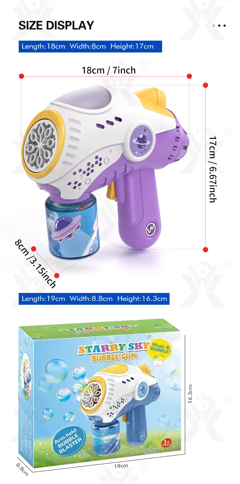 Sky Bubble Machine Gun 360° Leak-Proof (TB-4330914) — illustrated product details, panel 10