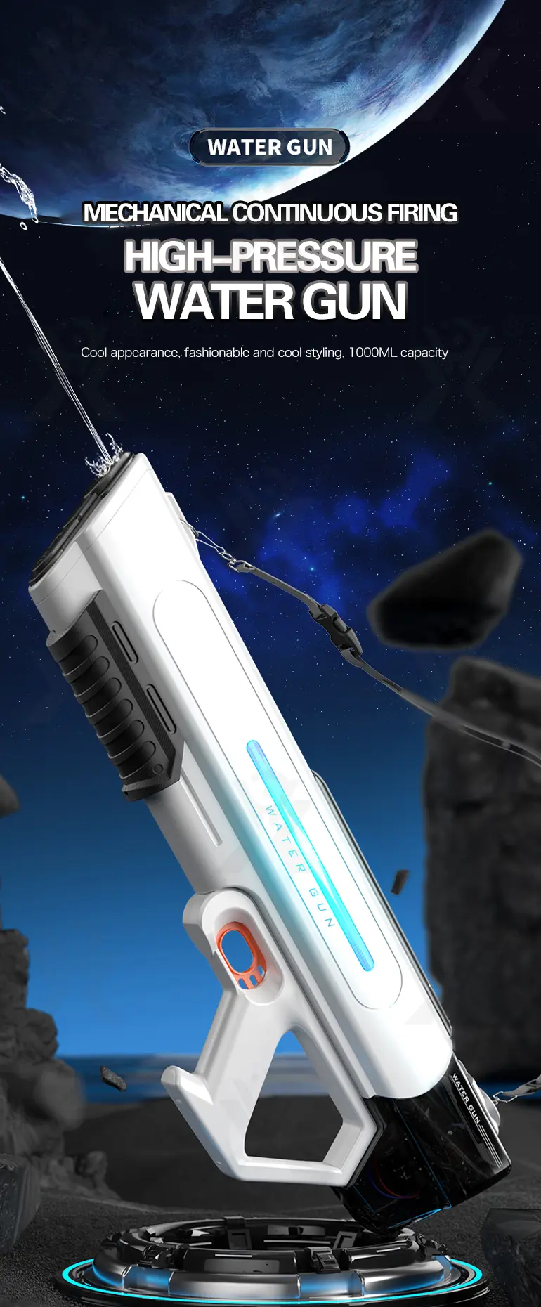 Electric High-Pressure Water Gun (TB-4457016) — illustrated product details, panel 1