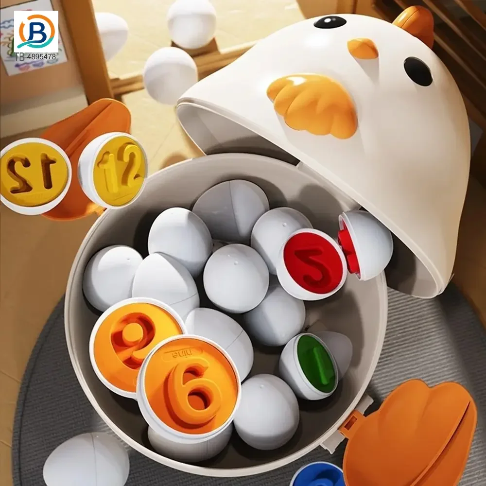 Chick Puzzle Matching Toy, Easter Egg Shape, For Shape and Color Recognition (TB-4895478) — product photograph 2