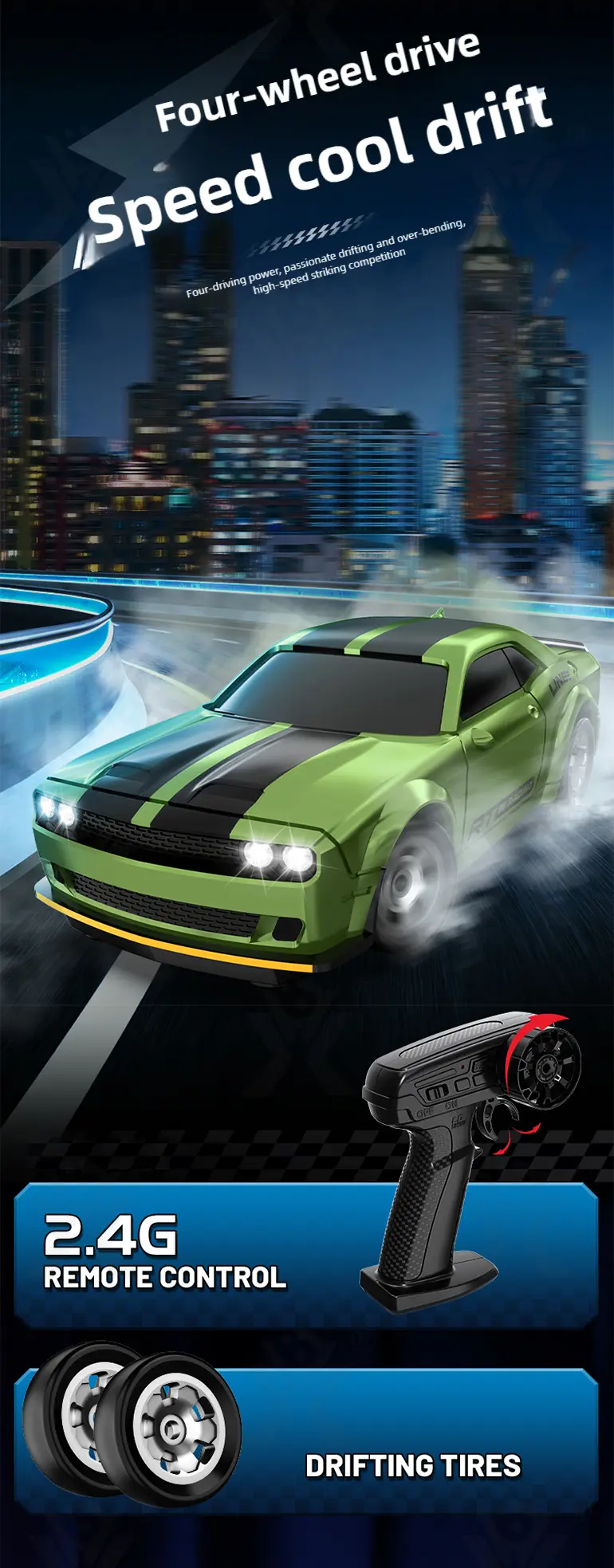 1: 64 Mini RC Car Toy, Remote Control Drift Car Toy (TB-4964566) — illustrated product details, panel 3
