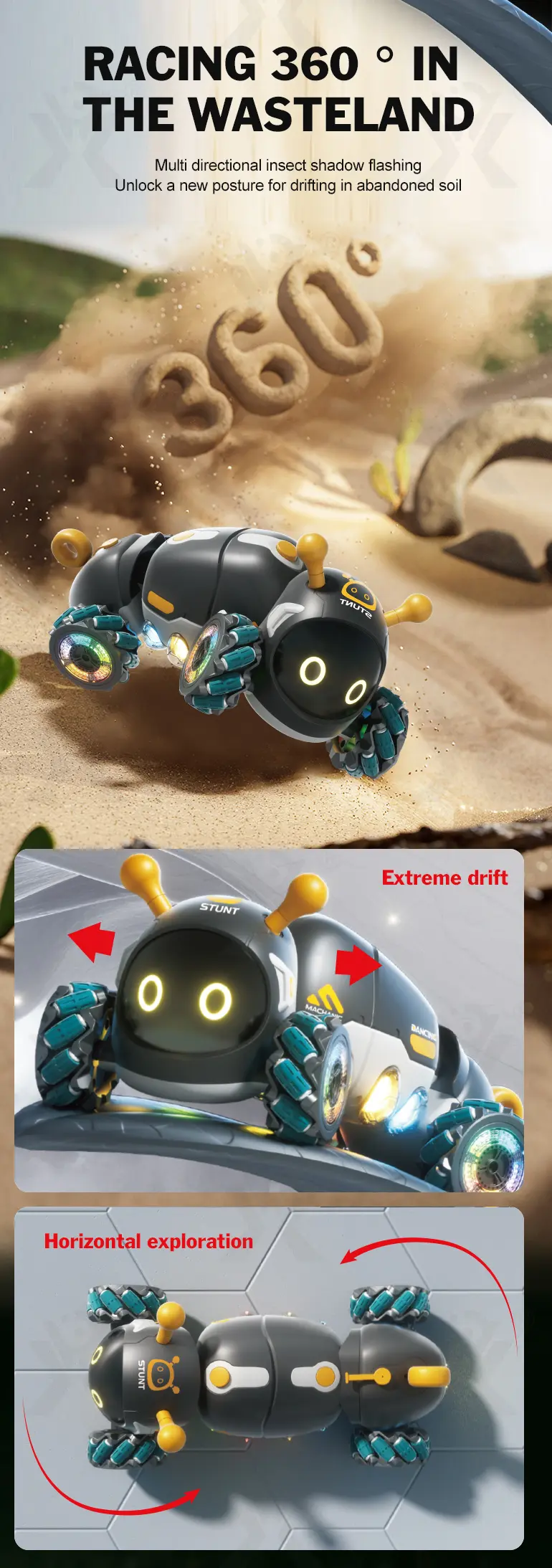 RC Bionic Caterpillar Stunt Car Toys (TB-4871179) — illustrated product details, panel 6