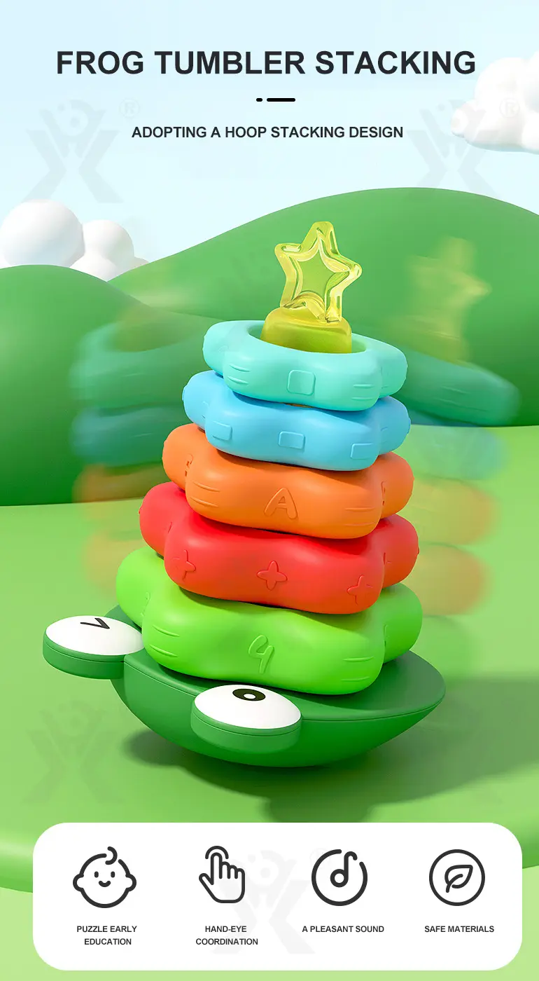 Frog Tumbler Stack Toy (TB-4166151) — illustrated product details, panel 1
