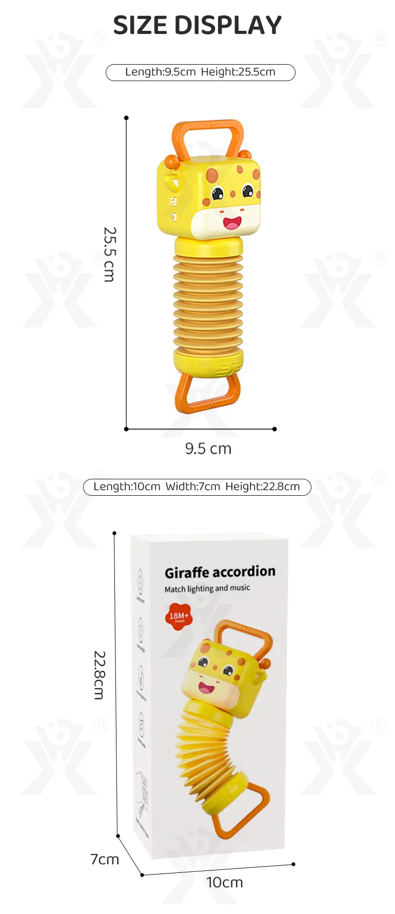 Giraffe Accordion Toy, Musical Toy (TB-4166173) — illustrated product details, panel 12
