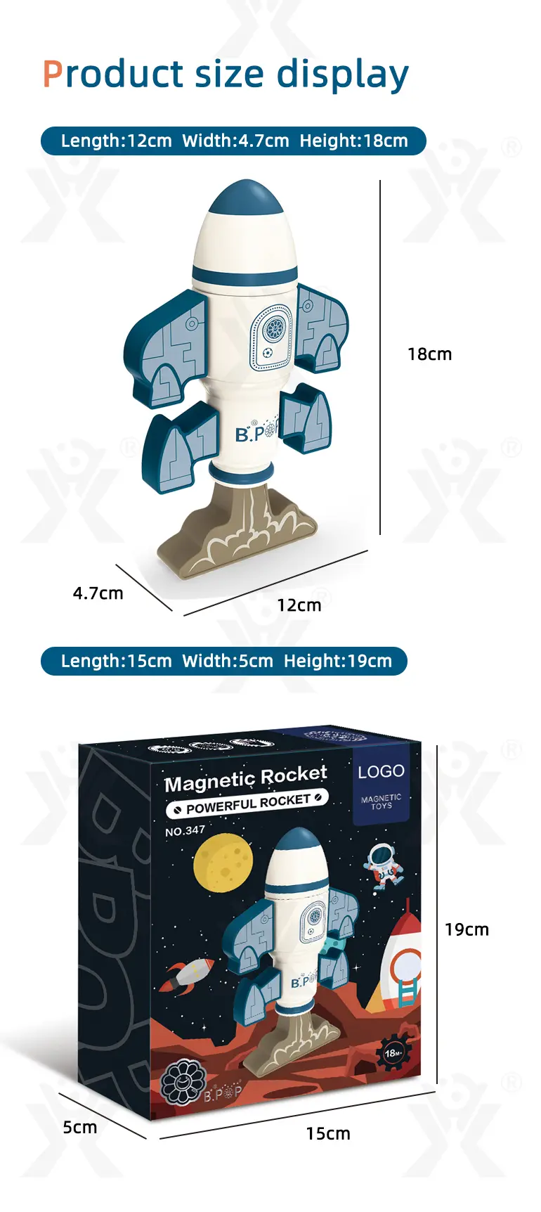 Magnetic Rocket Toys (TB-1521401) — illustrated product details, panel 8