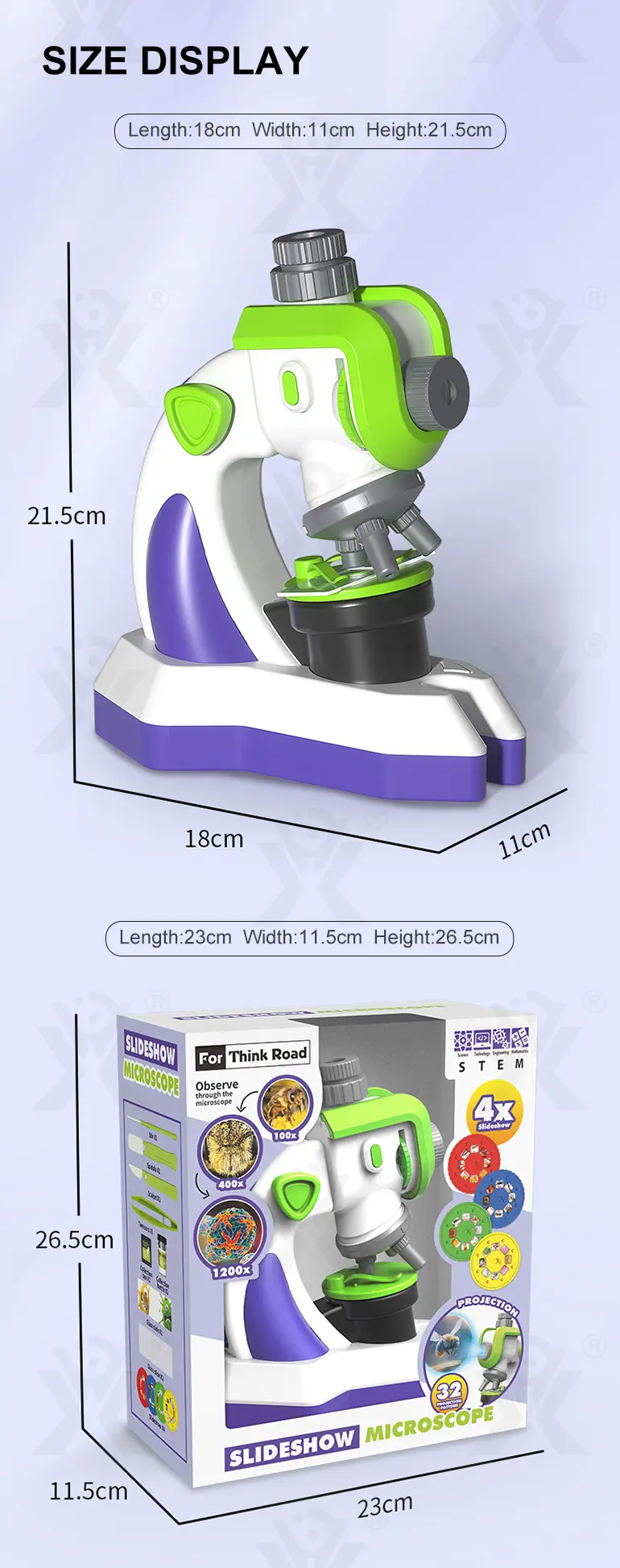 Science Slide Microscope Projector Kit (TB-4156254) — illustrated product details, panel 14
