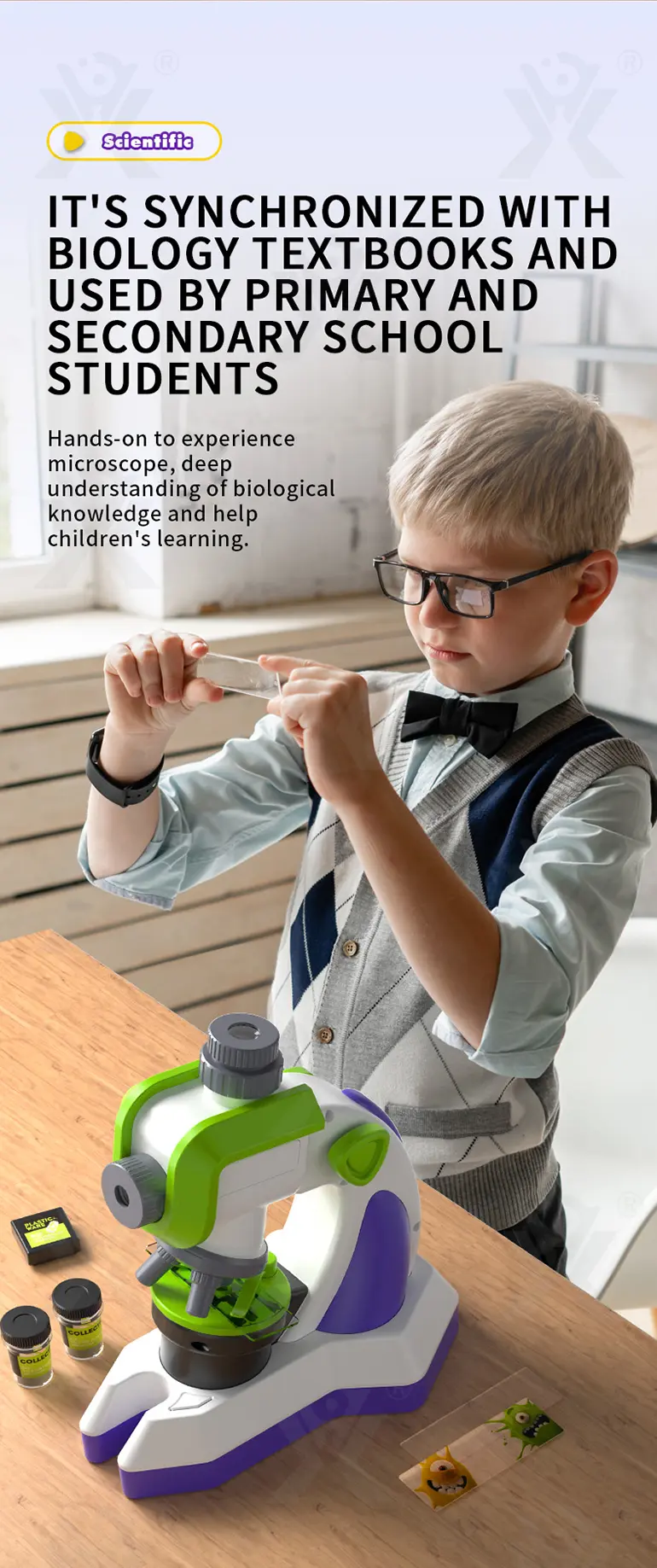Science Slide Microscope Projector Kit (TB-4156254) — illustrated product details, panel 6