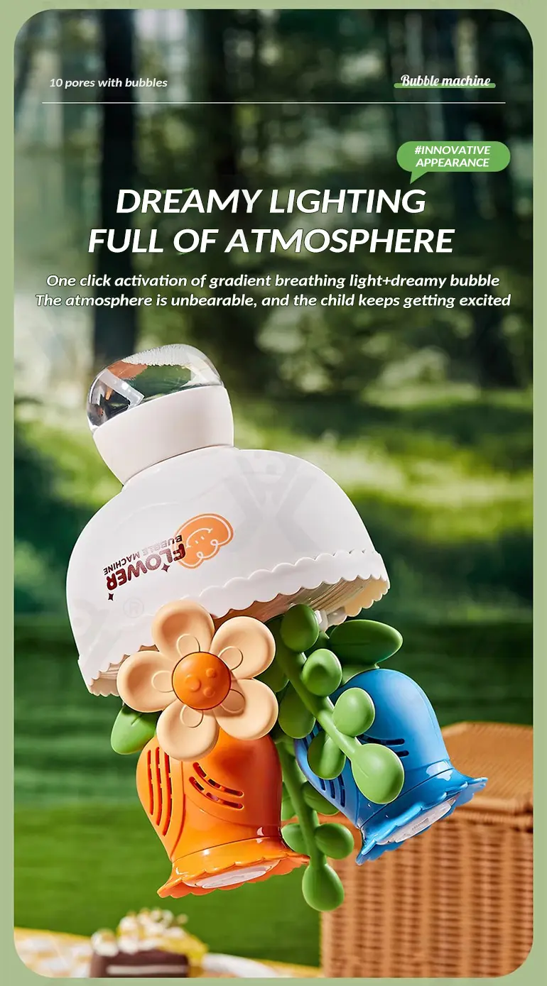 Electric Handheld Flower Bubble Machine Toy (TB-4923029) — illustrated product details, panel 4