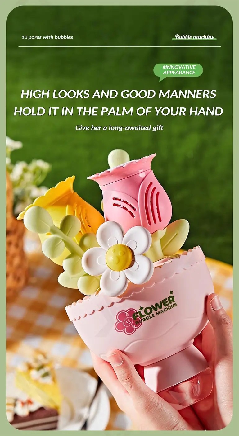 Electric Handheld Flower Bubble Machine Toy (TB-4923029) — illustrated product details, panel 5
