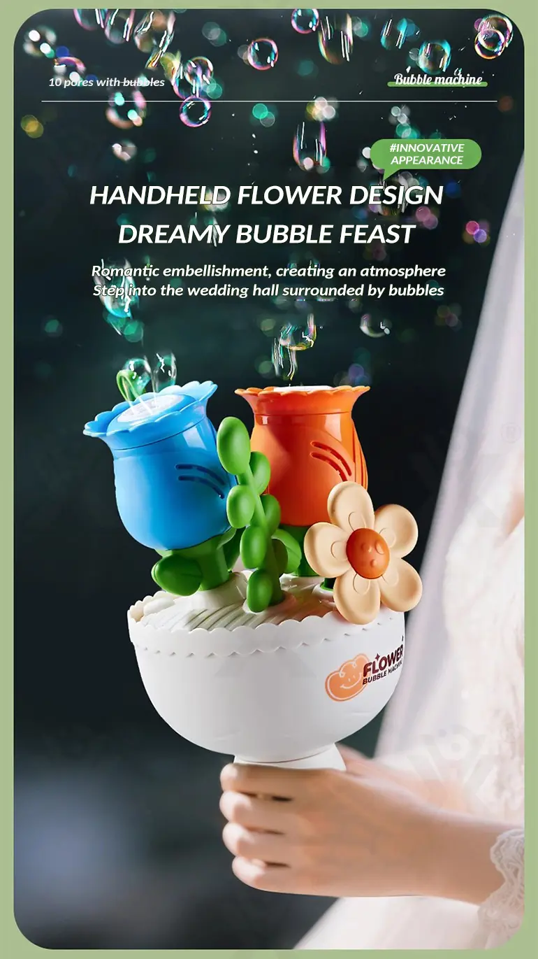 Electric Handheld Flower Bubble Machine Toy (TB-4923029) — illustrated product details, panel 6