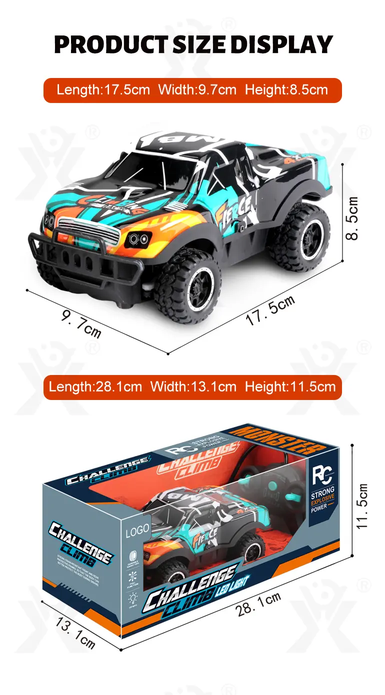 1:24 Scale Glowing RC Car, High Speed, Ultra Fun (TB-4325629) — illustrated product details, panel 8
