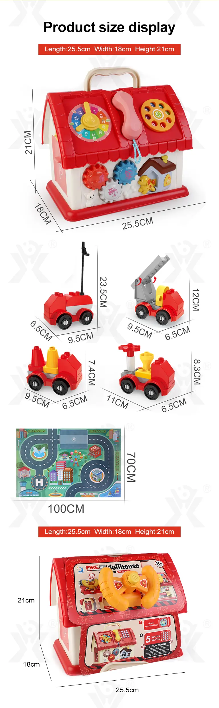 Playhouse Block Toy with Cars (TB-4067814) — illustrated product details, panel 14