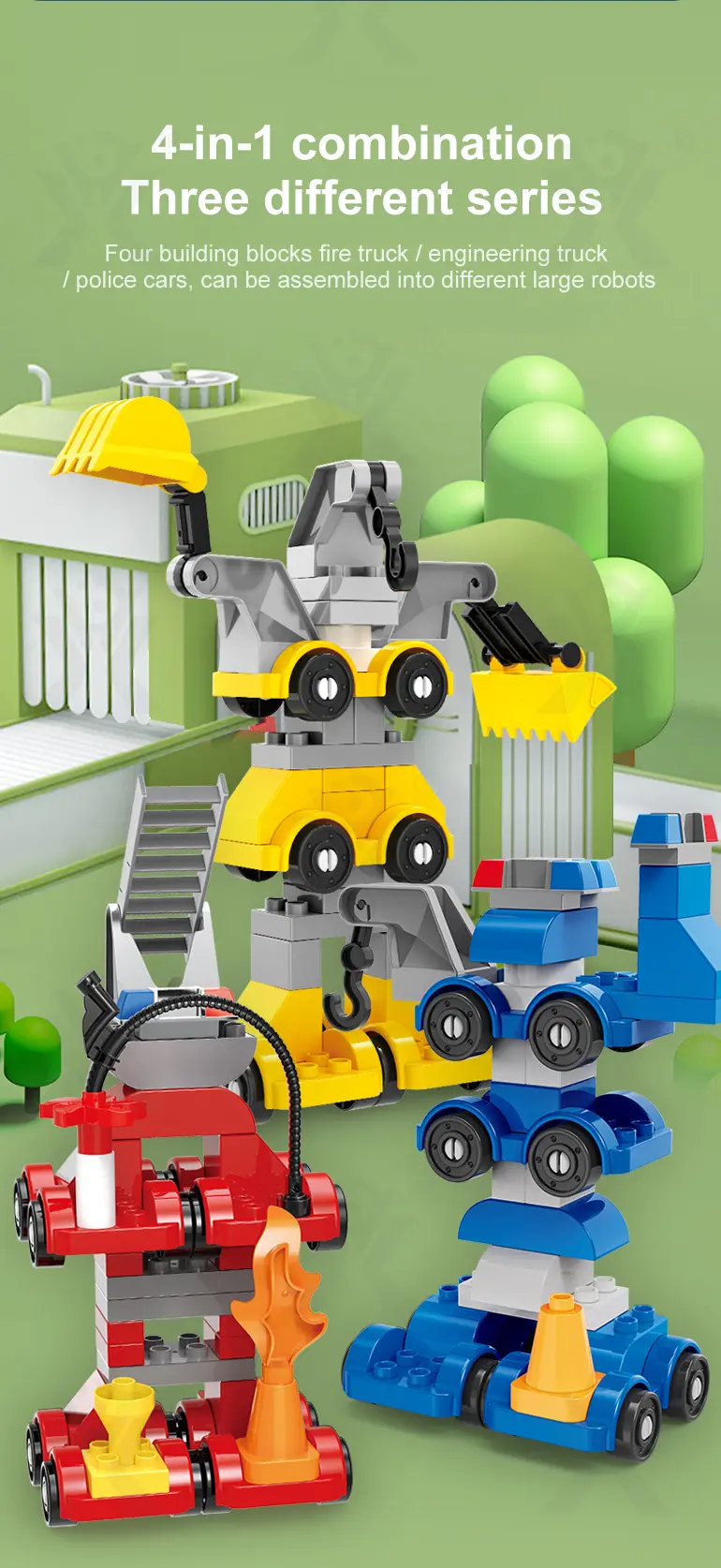 Playhouse Block Toy with Cars (TB-4067814) — illustrated product details, panel 9
