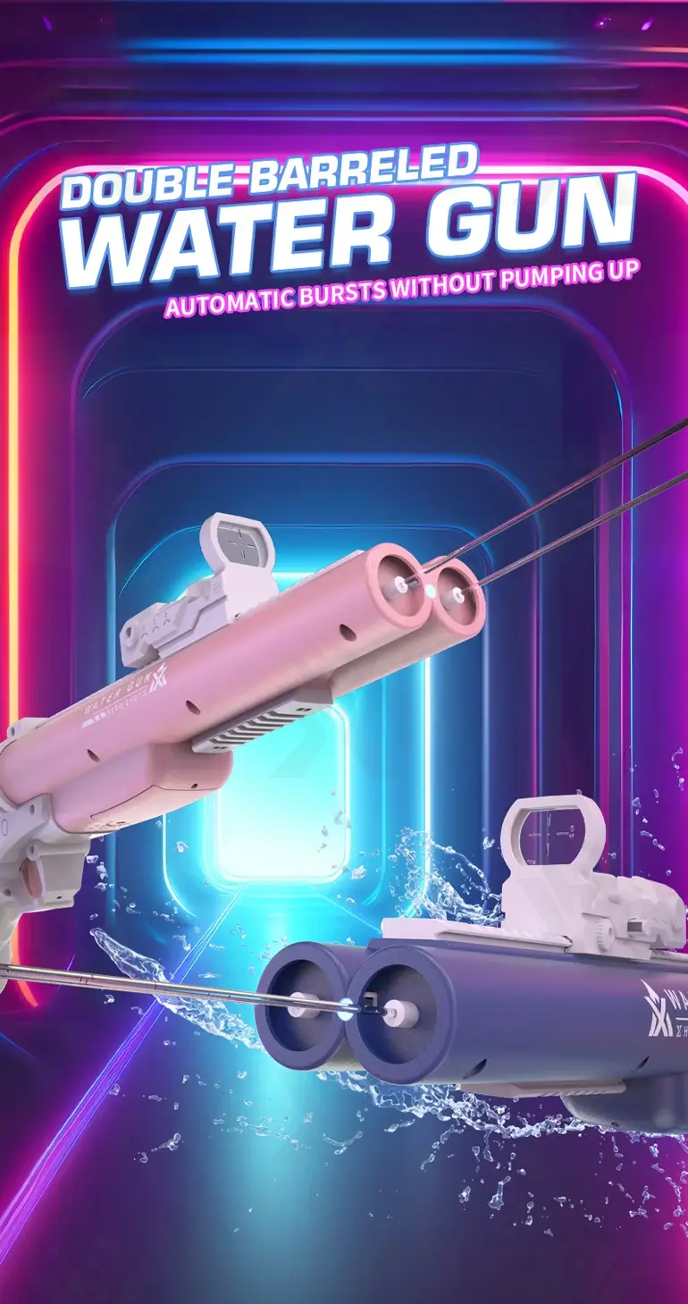 Double-Barrel Electric Water Gun (TB-4339887) — illustrated product details, panel 1