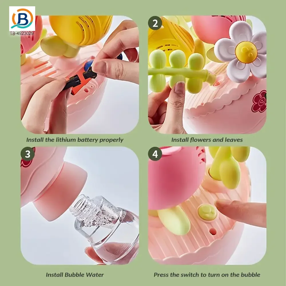 Electric Handheld Flower Bubble Machine Toy (TB-4923029) — product photograph 2