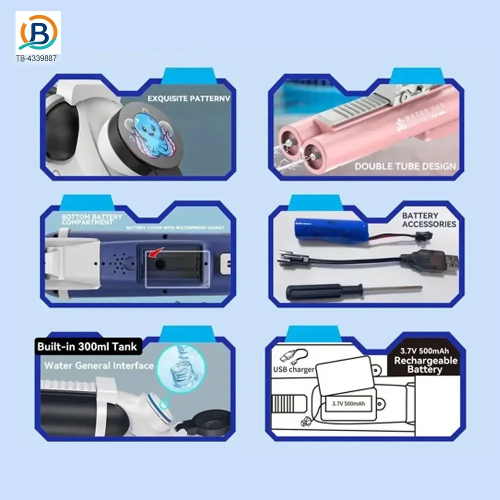 Double-Barrel Electric Water Gun (TB-4339887) — product photograph 6