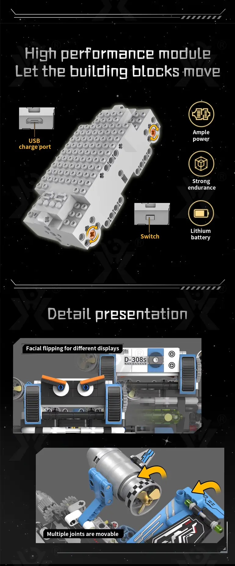 3 in 1 Programmable Robotics Kit with Remote and App Control, STEM Educational Building Toy For Kids (TB-4989966) — illustrated product details, panel 5