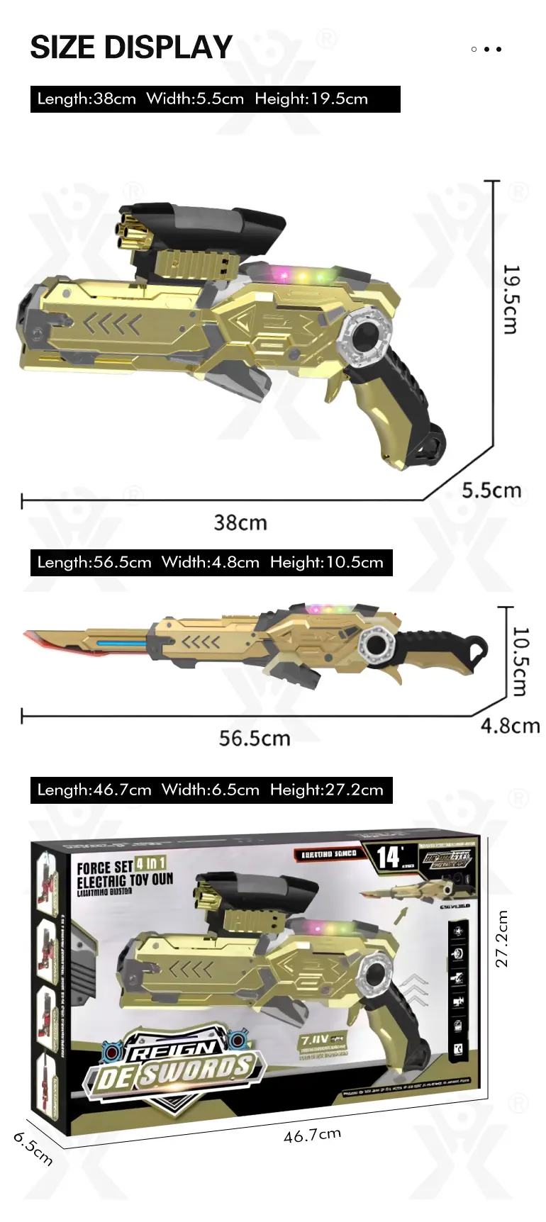 4-in-1 Multi-Functional Deformation Toy Guns (TB-5020347) — illustrated product details, panel 14