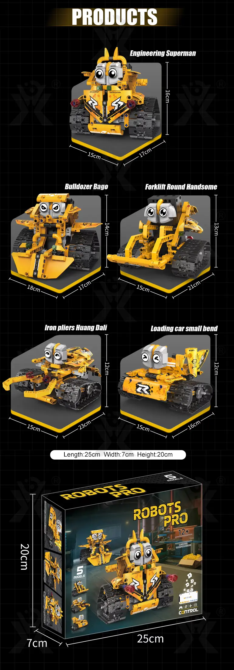 5-in-1 Robot Building Set, Remote and App Control Compatible (TB-4989967) — illustrated product details, panel 6