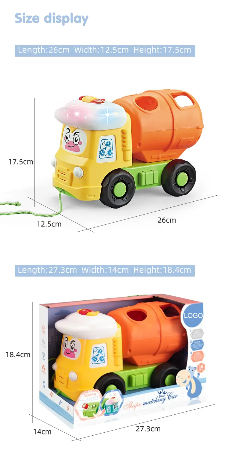 Shape Matching Vehicle Toy, Musical Building Block Car Toy (TB-4445015) — illustrated product details, panel 6