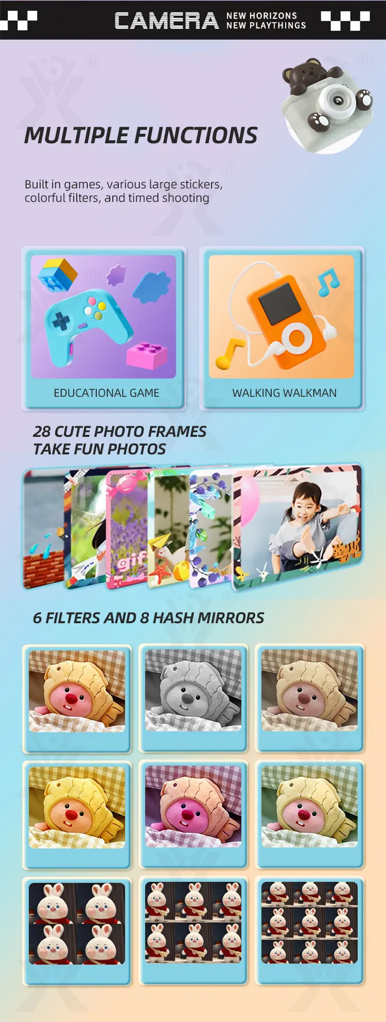 Kids Digital Cartoon Camera Toy (TB-44305919) — illustrated product details, panel 9