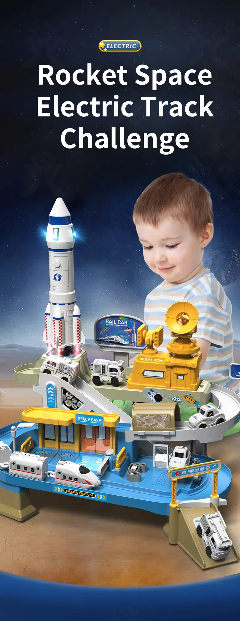 Space-Themed Track Toy Set (TB-4834526) — illustrated product details, panel 1