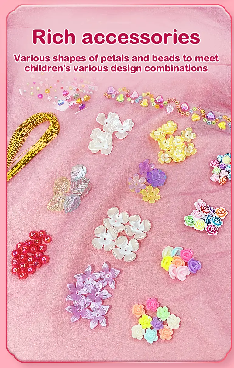DIY Handmade Floral Toy, Beaded Bouquet Craft Kit (TB-4456179) — illustrated product details, panel 2