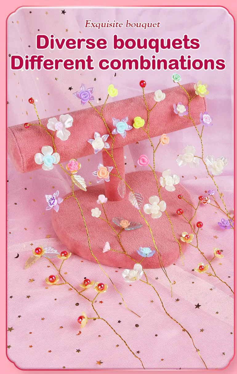 DIY Handmade Floral Toy, Beaded Bouquet Craft Kit (TB-4456179) — illustrated product details, panel 4