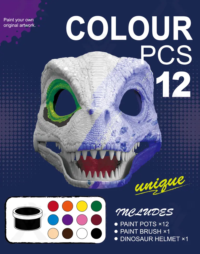 DIY Dinosaur Mask with Movable Jaw (TB-4934208) — illustrated product details, panel 2