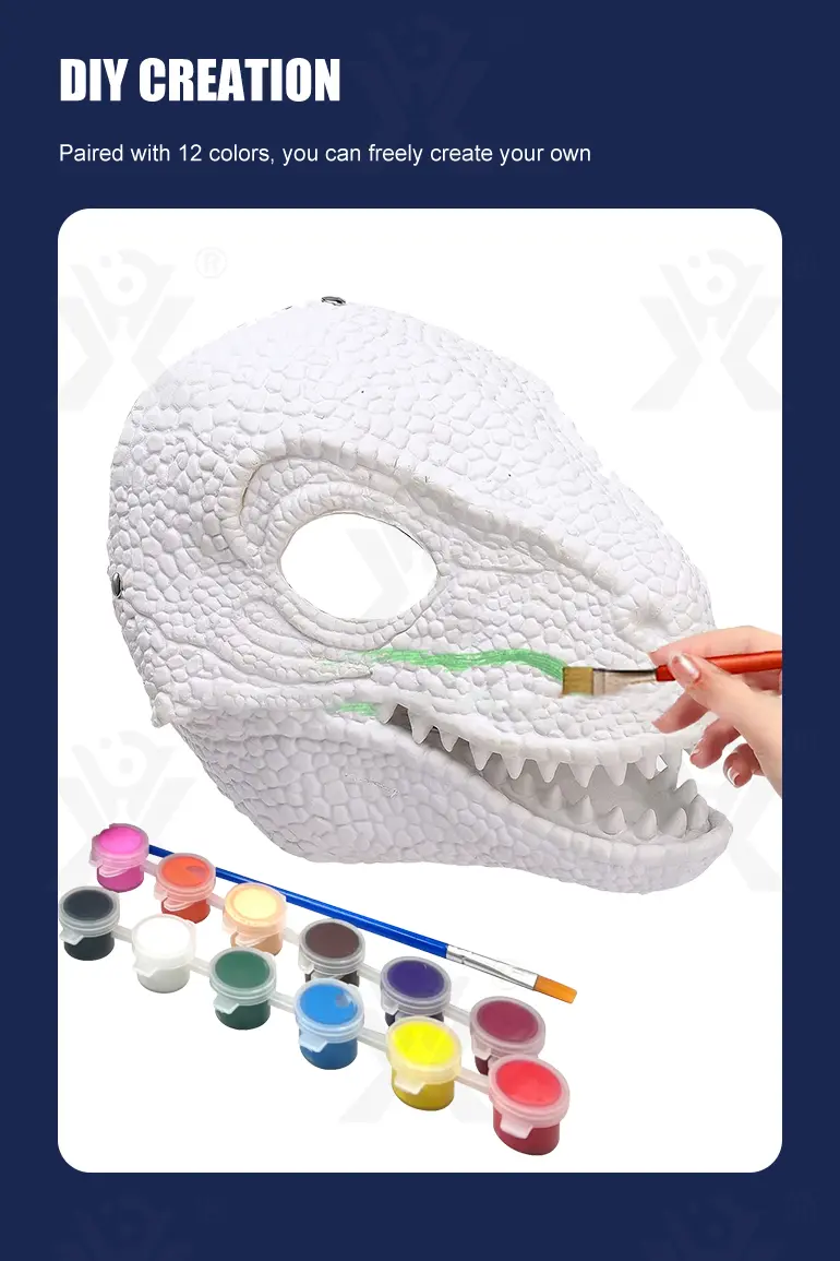 DIY Dinosaur Mask with Movable Jaw (TB-4934208) — illustrated product details, panel 3