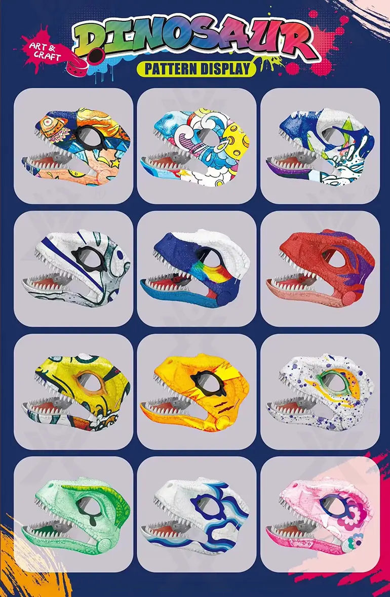 DIY Dinosaur Mask with Movable Jaw (TB-4934208) — illustrated product details, panel 4