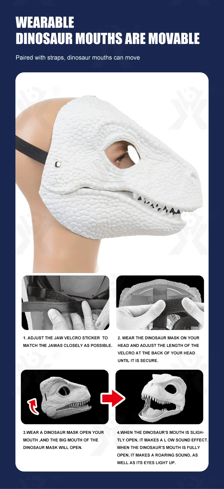 DIY Dinosaur Mask with Movable Jaw (TB-4934208) — illustrated product details, panel 6