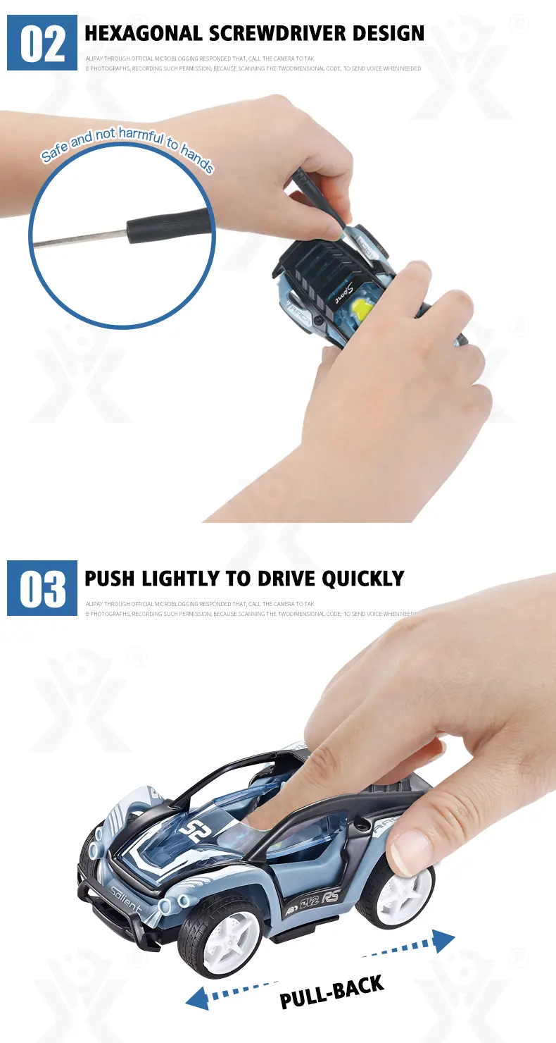 DIY Alloy Racing Car (TB-1525013) — illustrated product details, panel 4