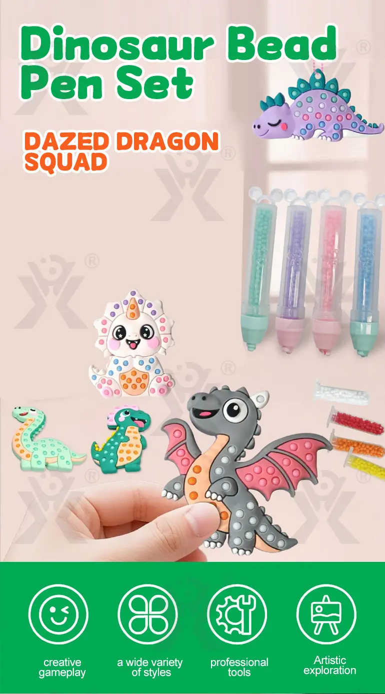 Dinosaur DIY Bead Art Set Toys (TB-5196479) — illustrated product details, panel 1
