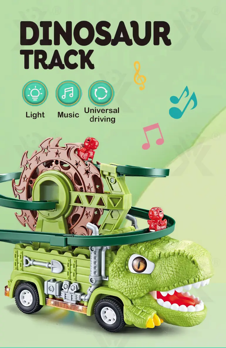 Dinosaur Slide Track Car Toys Set (TB-5020499) — illustrated product details, panel 1