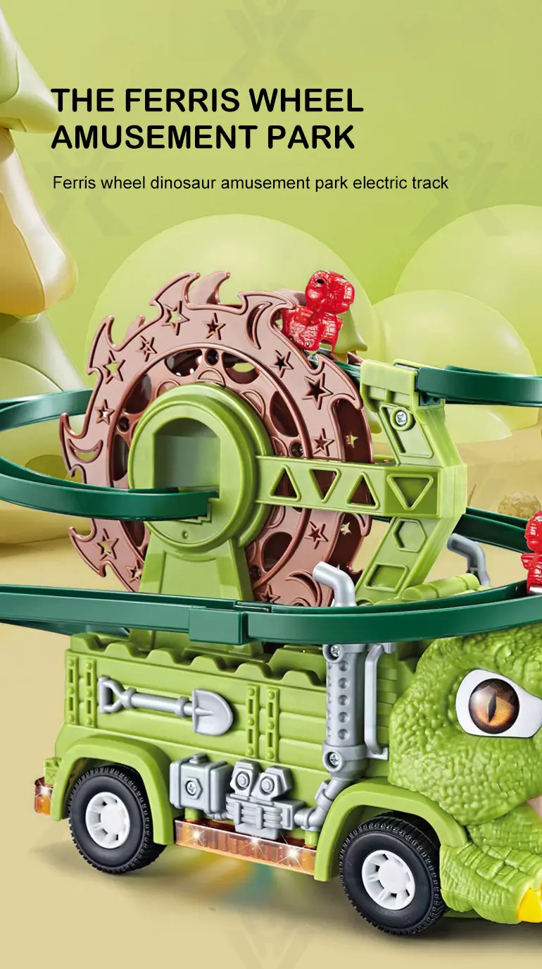 Dinosaur Slide Track Car Toys Set (TB-5020499) — illustrated product details, panel 3