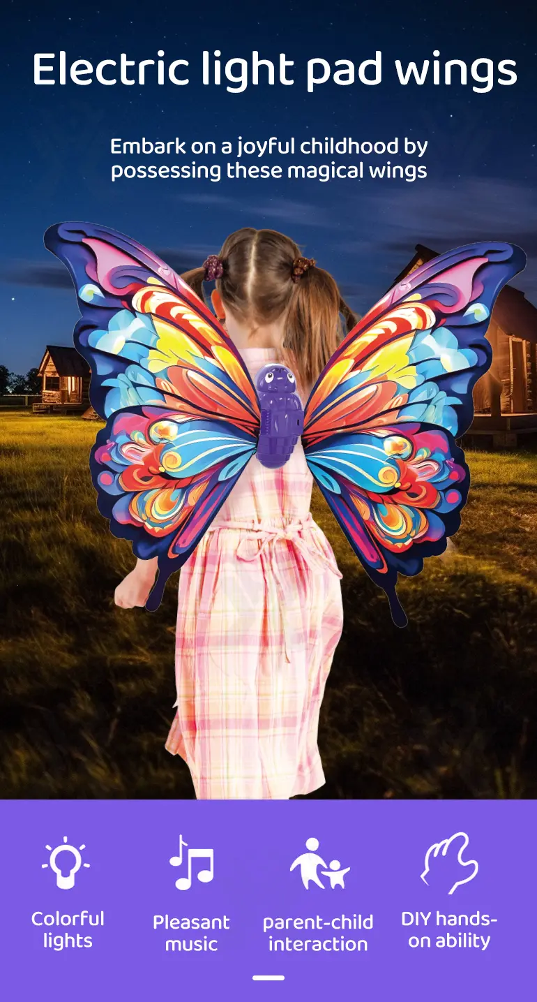 Electric Butterfly Wings Toy, Costume for Kids Dress Up (TB-5002706) — illustrated product details, panel 1