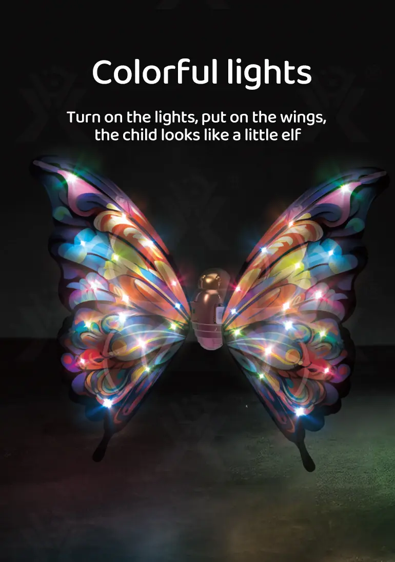 Electric Butterfly Wings Toy, Costume for Kids Dress Up (TB-5002706) — illustrated product details, panel 3
