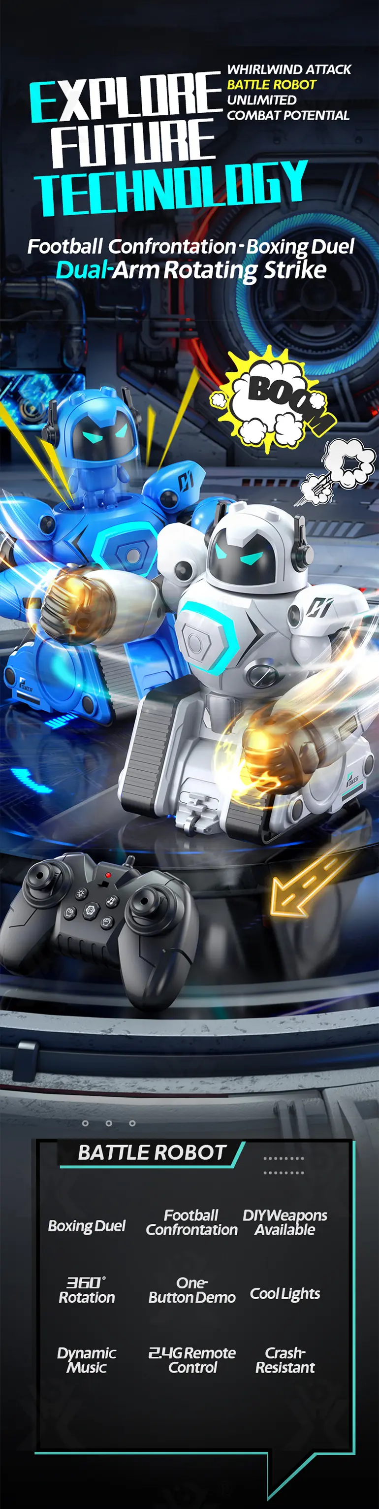 RC Fighting Robots Set (TB-4840726) — illustrated product details, panel 1