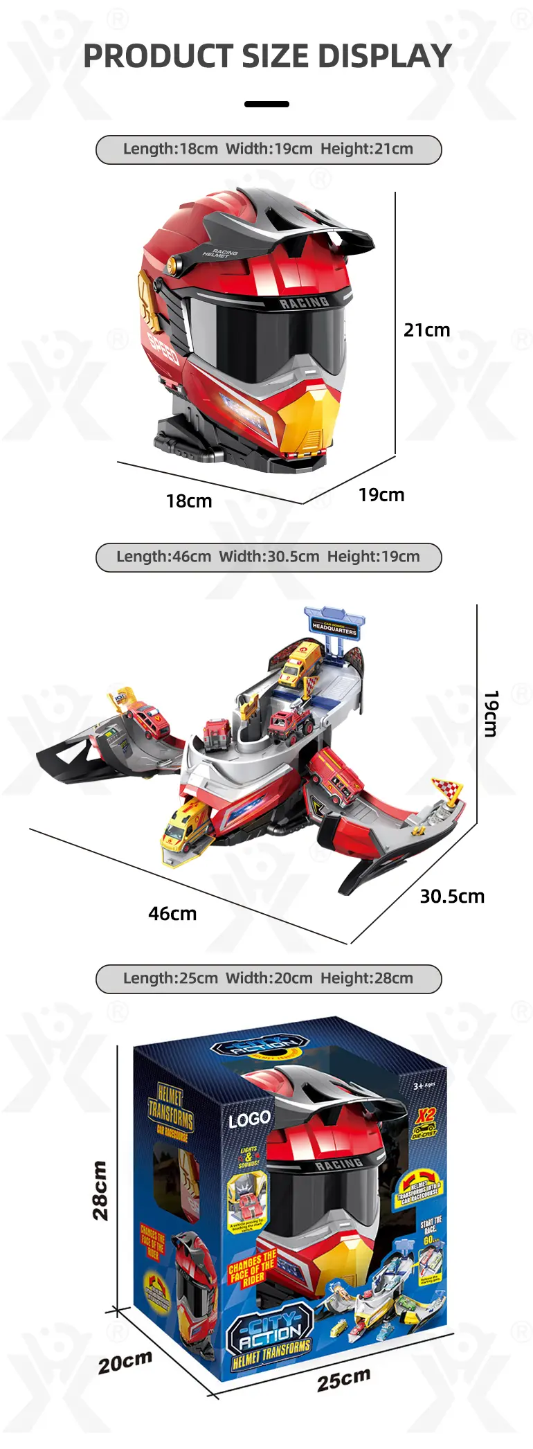 2-in-1 Helmet Transforms Racer Track Set (TB-4371411) — illustrated product details, panel 8