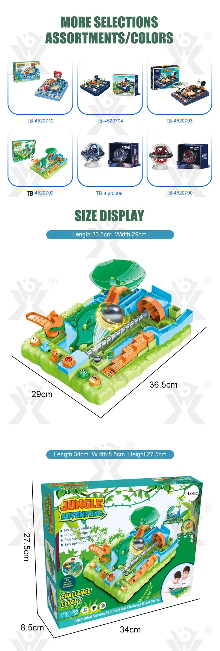 Interactive Jungle Adventure Ball Maze Board Game- Educational Children’s Toys (TB-4520702) — illustrated product details, panel 5