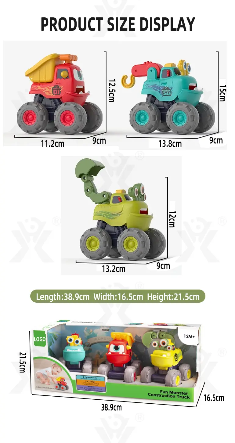 Pull Back Monster Car Toy, Fun Monster Construction Truck (TB-4213269) — illustrated product details, panel 11