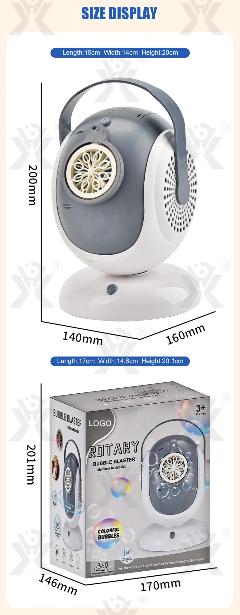 Automatic Rotating Bubble Machine (TB-4511506) — illustrated product details, panel 6