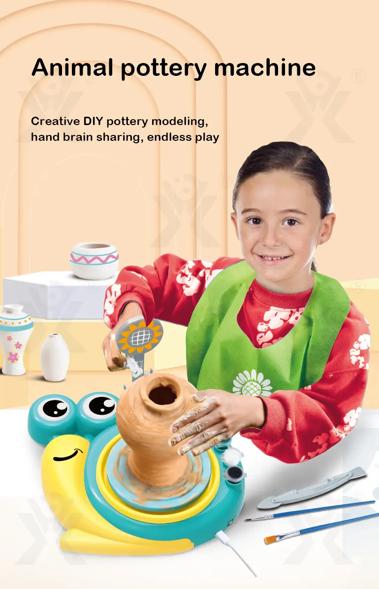 Pottery Machine Toy, Snail Shaped, For Kids (TB-4358668) — illustrated product details, panel 1