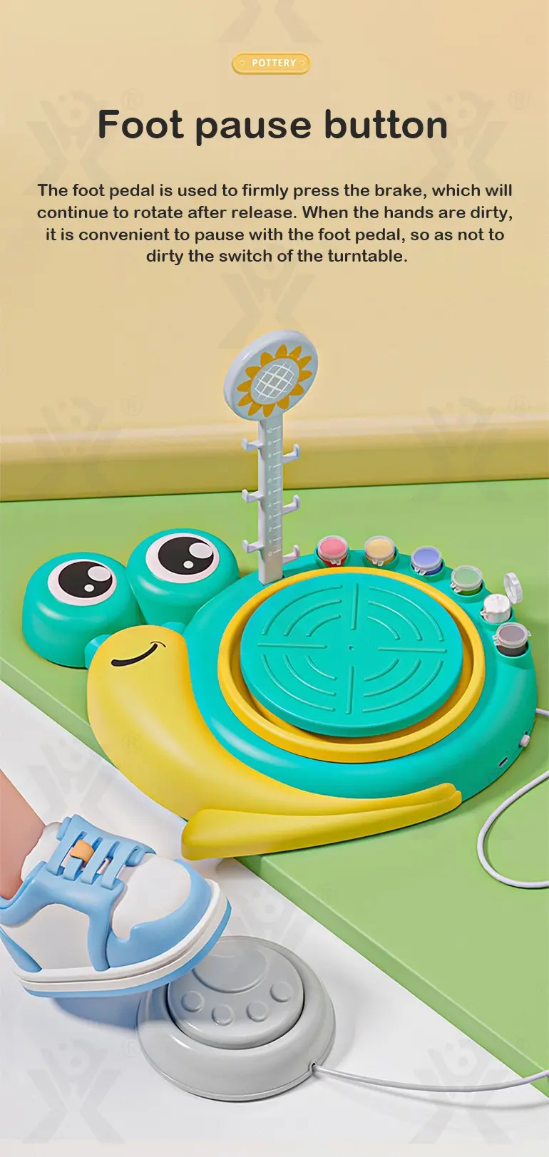 Pottery Machine Toy, Snail Shaped, For Kids (TB-4358668) — illustrated product details, panel 8